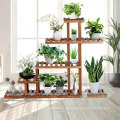 Wholesale portable solid bamboo wood adjustable mid century plant stand indoor bamboo plant stand for home garden